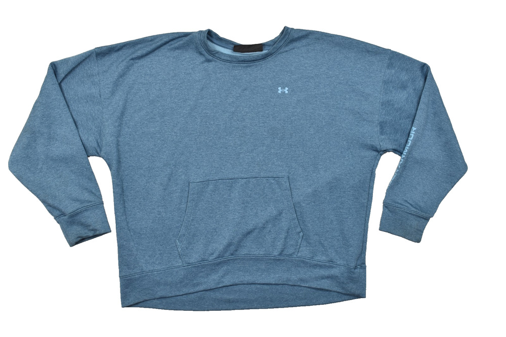 Under Armour Women's Size XL Blue Loose Fit Lightweight Sweatshirt Pouch Pocket